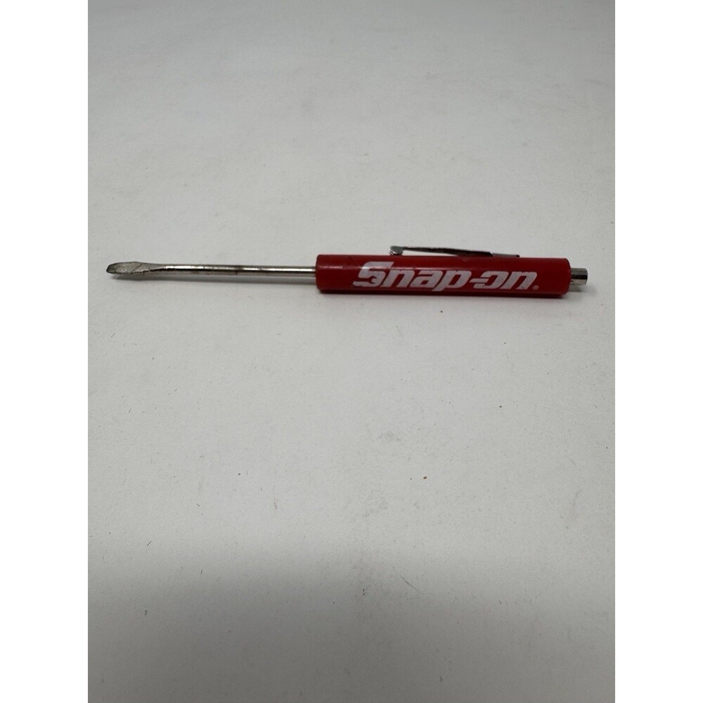 Snap On Tools Red Magnetic Tip Pocket Clip Flat Head Screwdriver “Alexander”